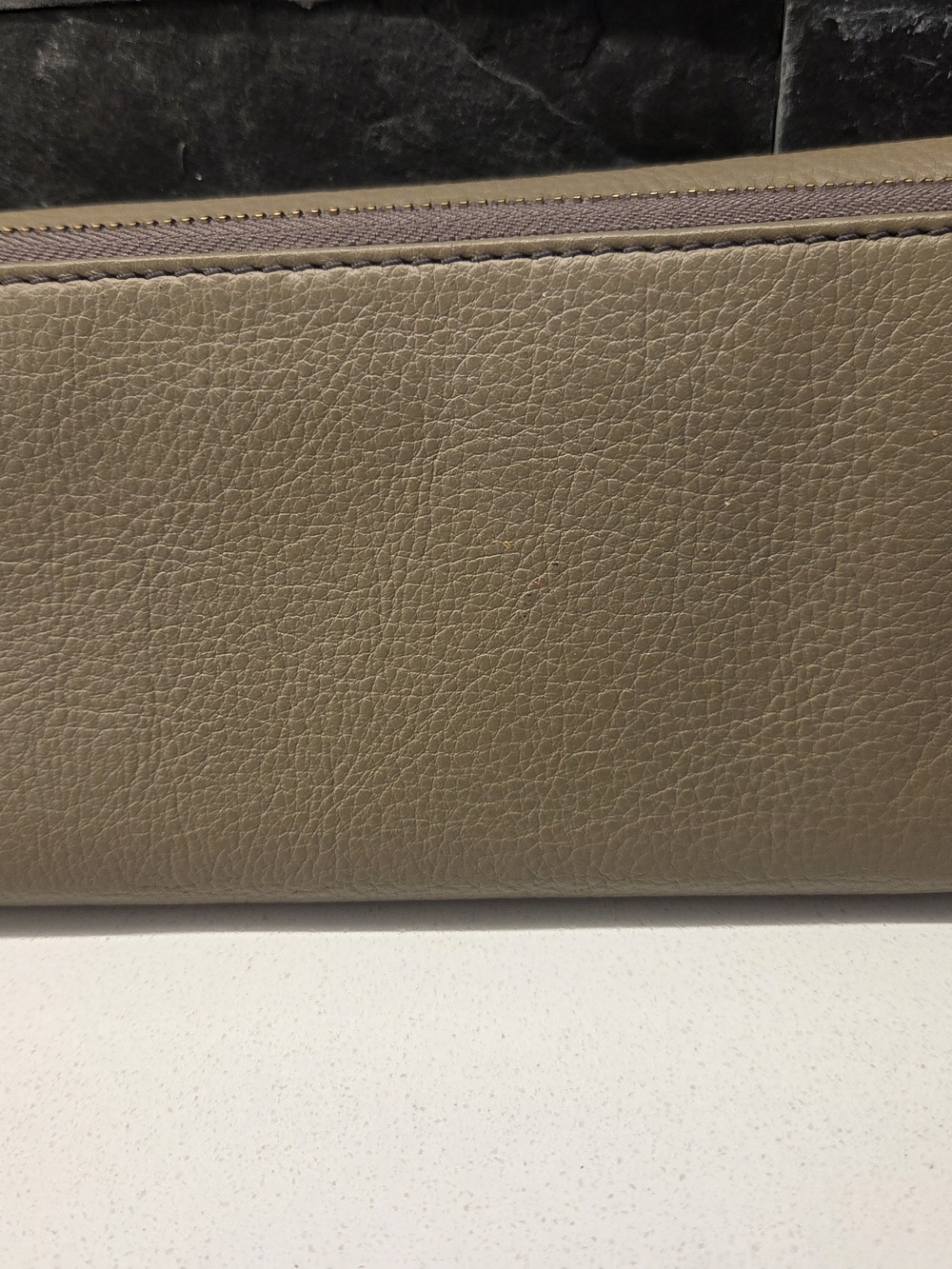 Fossil Taupe Pebbled Leather Wallet Clutch - Picture 4 of 12